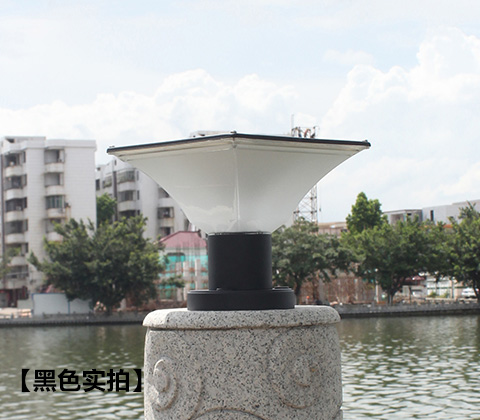 (QDTYN-ZT006)現(xiàn)代簡(jiǎn)約LED太陽(yáng)能柱頭燈圍墻燈黑色款戶外實(shí)拍